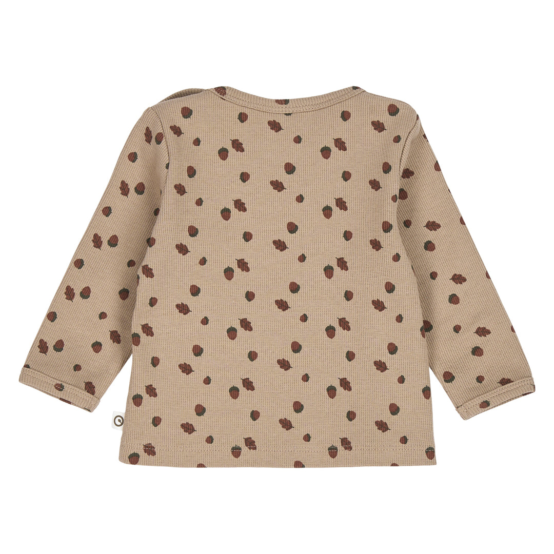 müsli ACORN bluse med print af nødder Langærmet bluse Beige/ Root/ Deep green 690000260