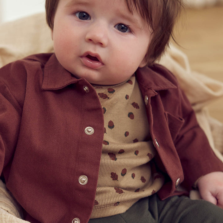 müsli ACORN bluse med print af nødder Langærmet bluse Beige/ Root/ Deep green 690000260
