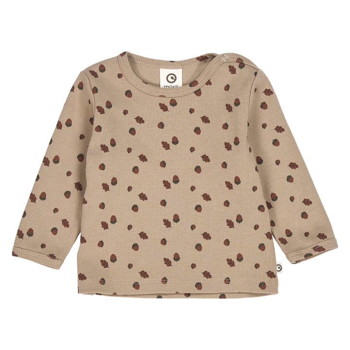 müsli ACORN bluse med print af nødder Langærmet bluse Beige/ Root/ Deep green 690000260
