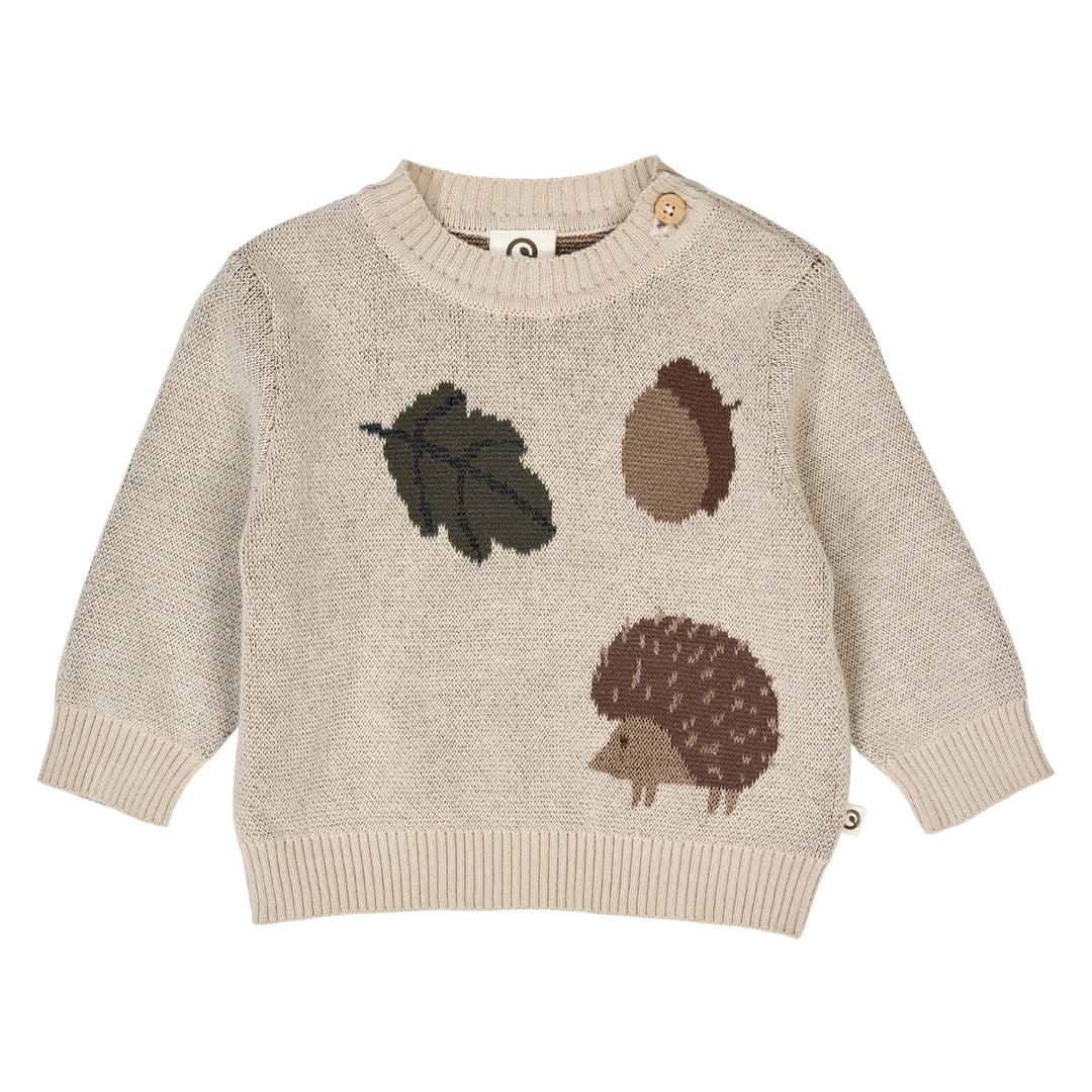 müsli ACORN striktrøje med skovmotiv Langærmet bluse Oak 013040001