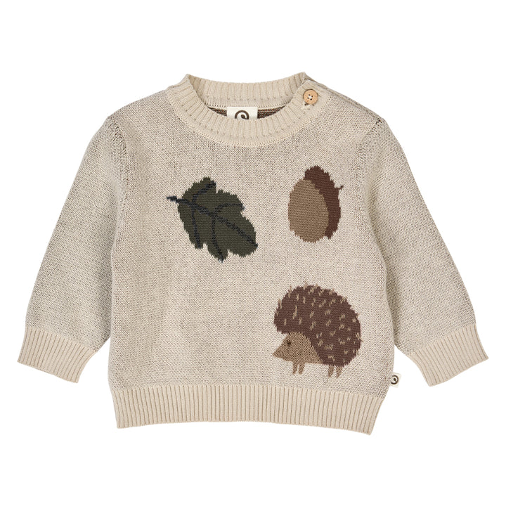 müsli ACORN striktrøje med skovmotiv Langærmet bluse Oak 013040001