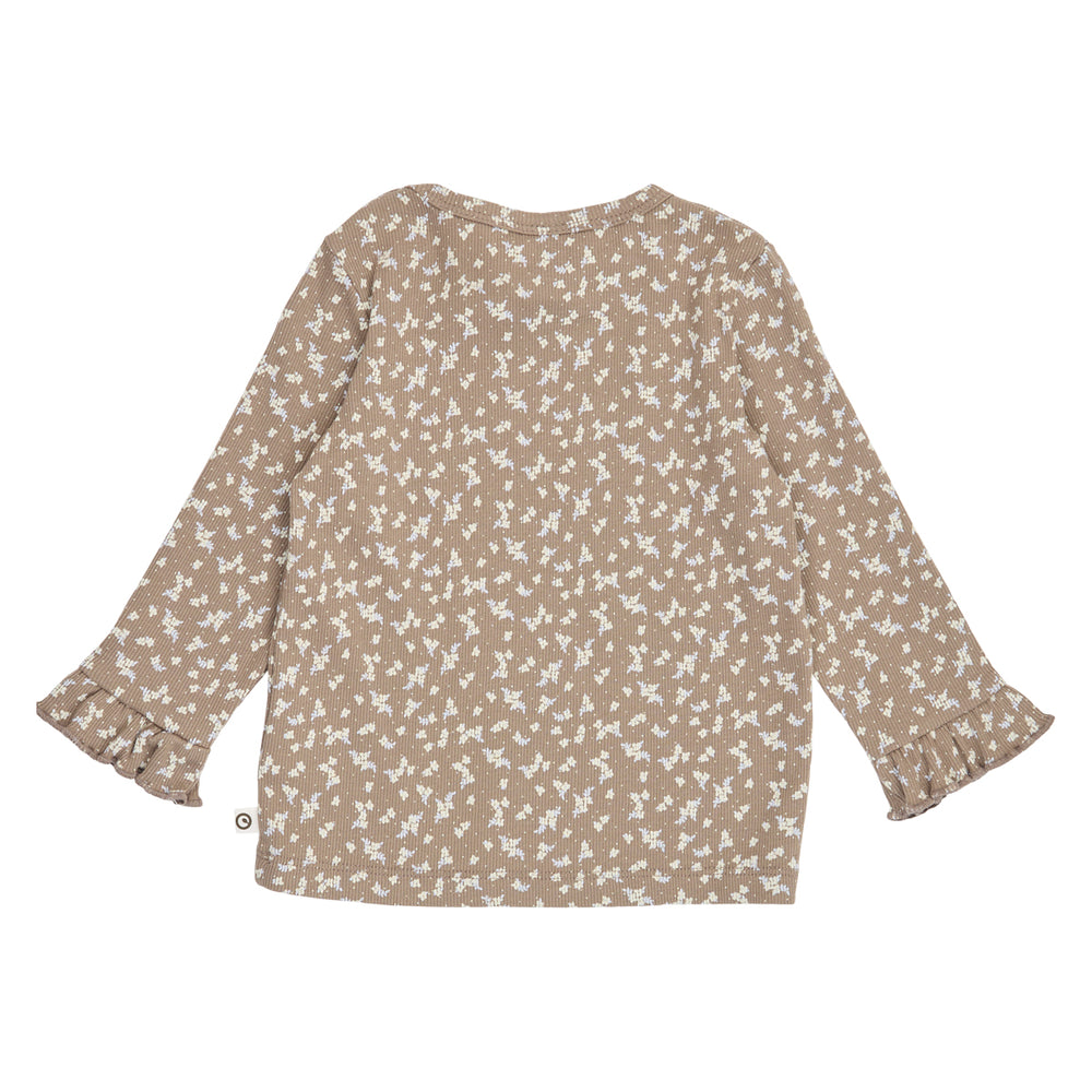 müsli ALYSSUM rib bluse Langærmet bluse Walnut/ Oak/ Mauve 690000328