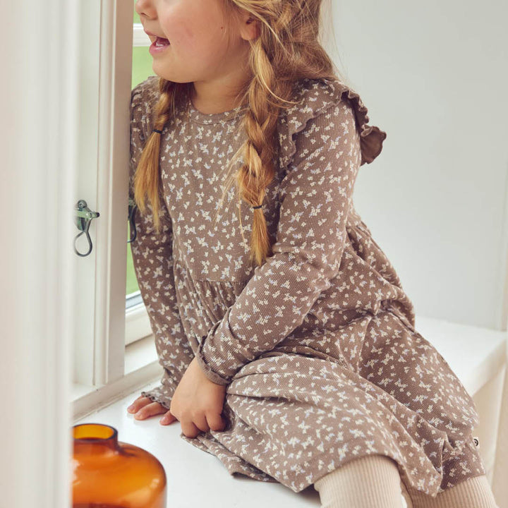 müsli ALYSSUM rib swing kjole Kjoler Walnut/ Oak/ Mauve 690000328