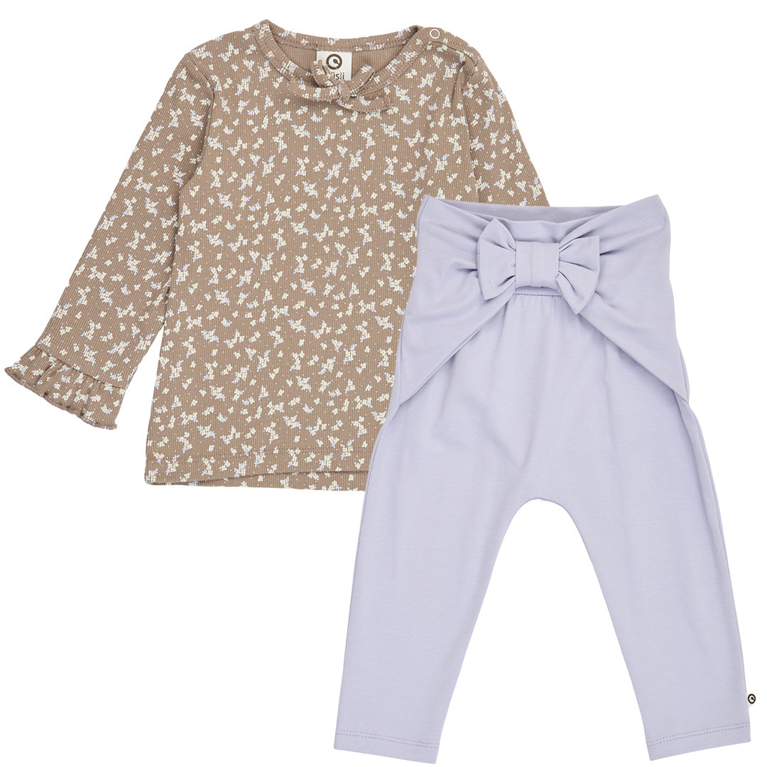 müsli ALYSSUM top & bukse sæt Langærmet bluse Walnut/ Oak/ Mauve 690000328