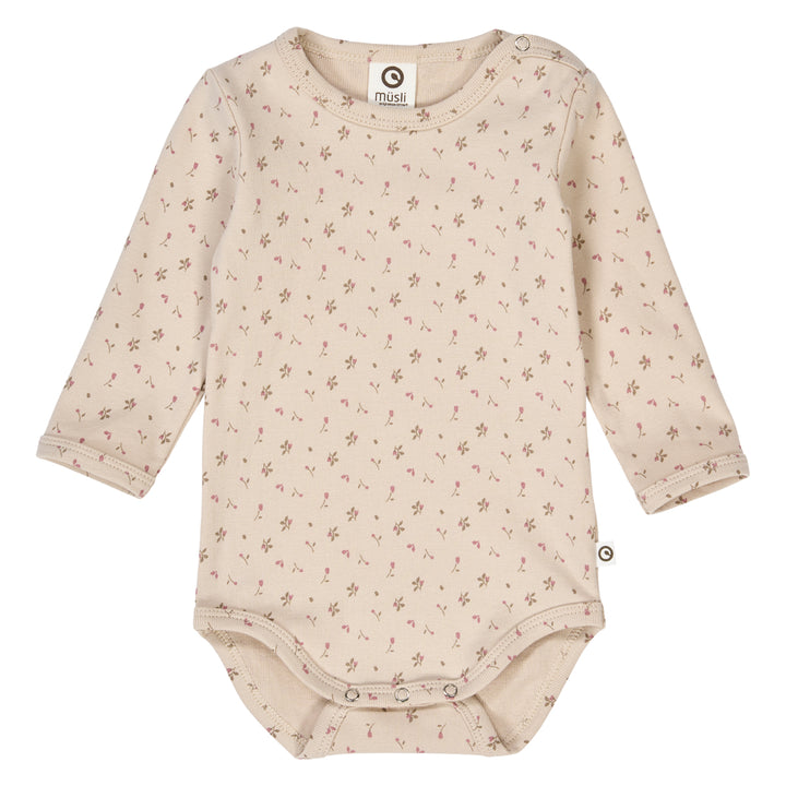 müsli ASTER rib body med blomsterprint Bodystockings Oak/ Nostalgia rose/ Beige 690000251