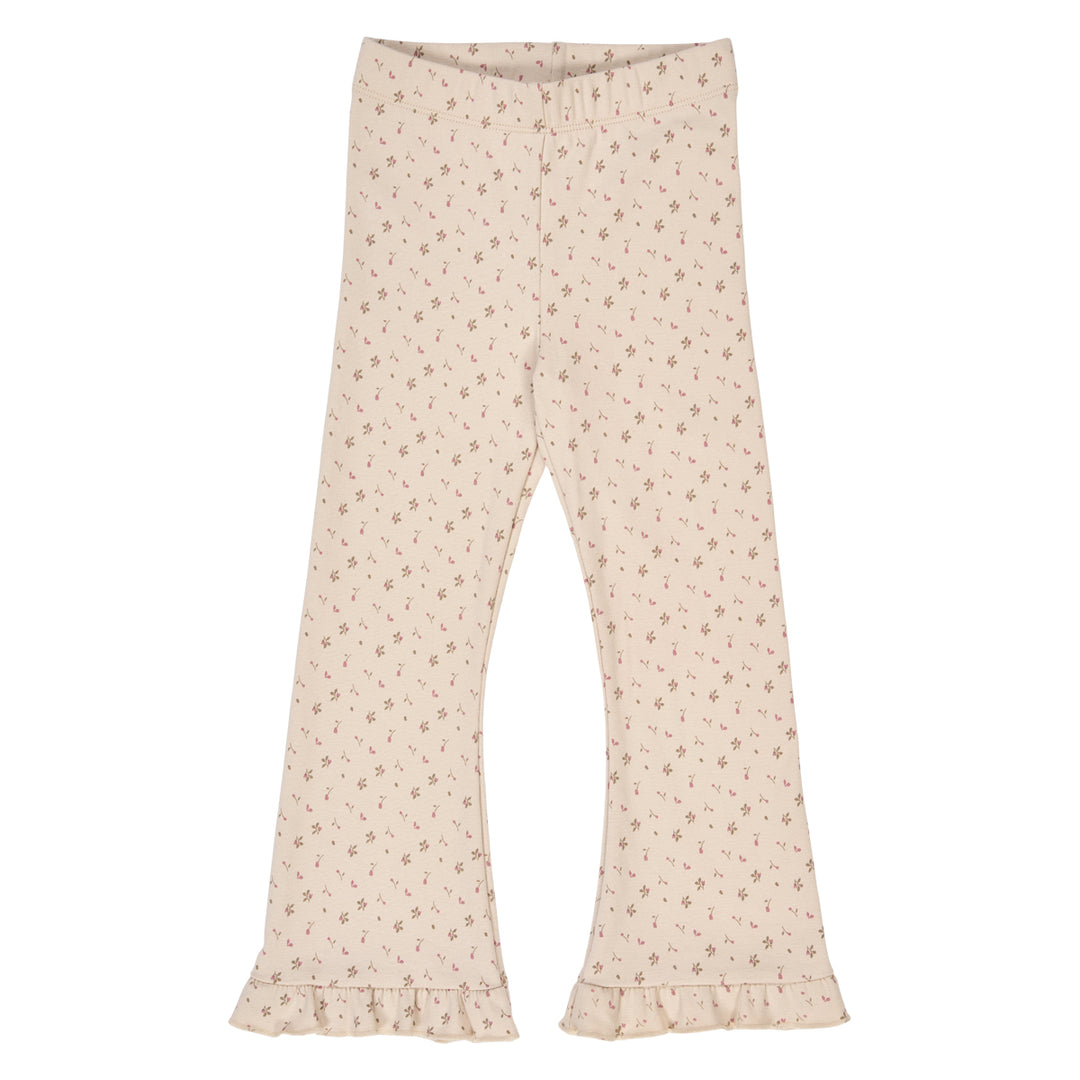 müsli ASTER rib flared bukser med blomsterprint Bukser Oak/ Nostalgia rose/ Beige 690000251