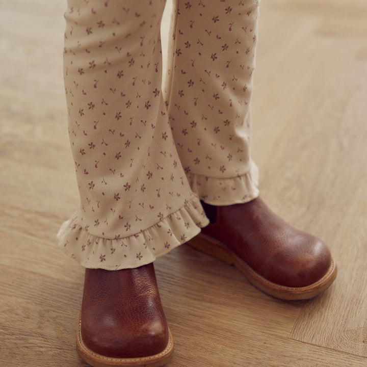 müsli ASTER rib flared bukser med blomsterprint Bukser Oak/ Nostalgia rose/ Beige 690000251