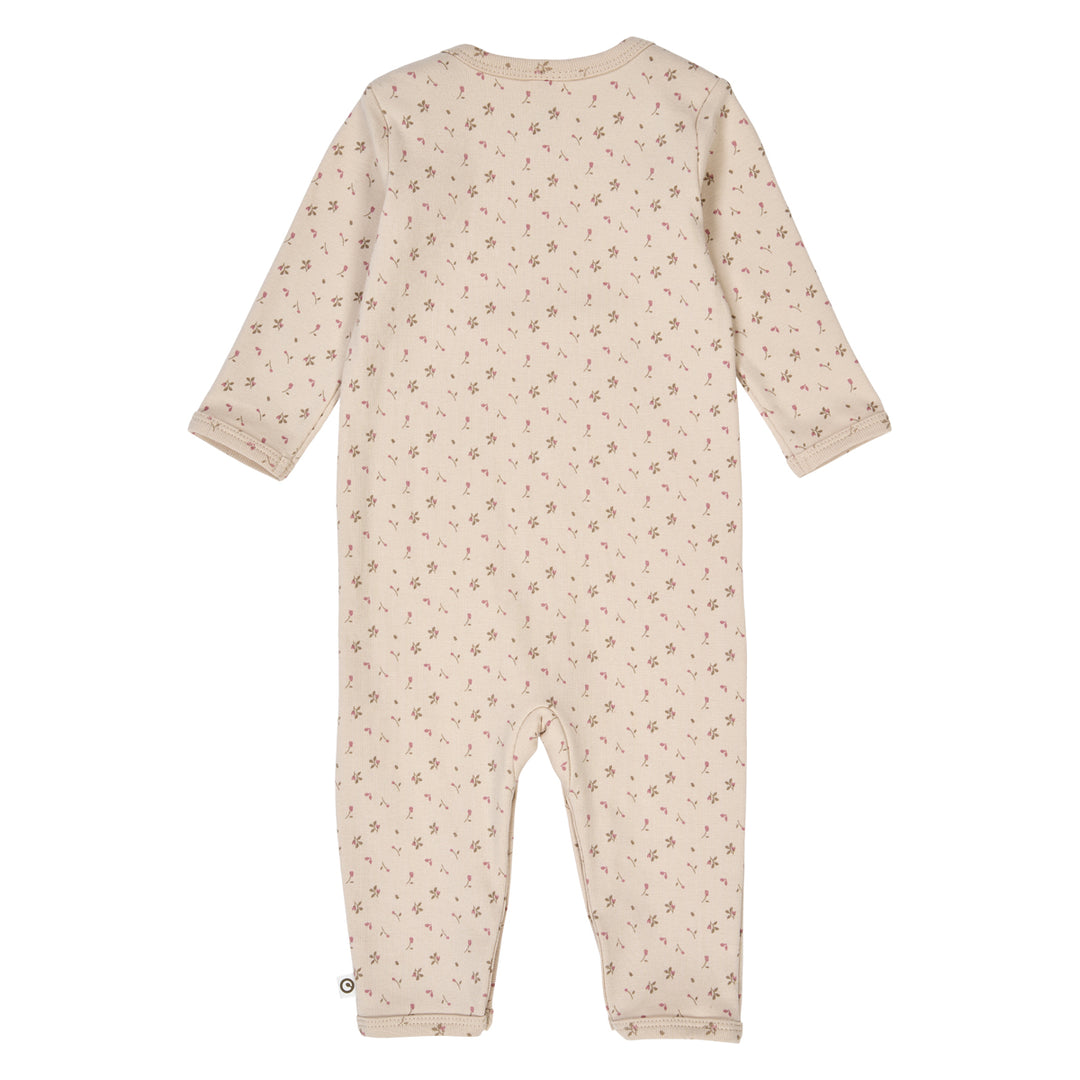 müsli ASTER rib heldragt med blomsterprint Bodystockings Oak/ Nostalgia rose/ Beige 690000251