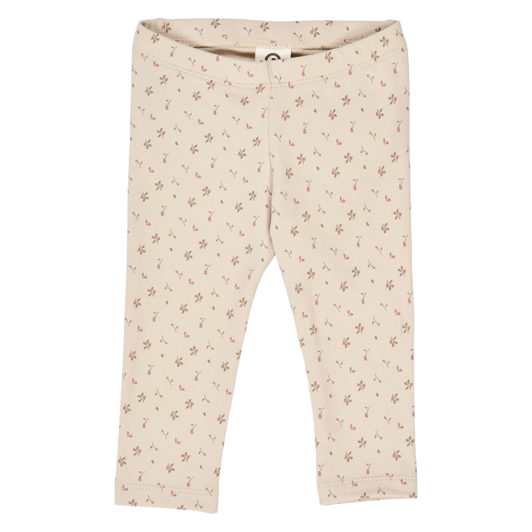 müsli ASTER rib leggings med flæser Leggings Oak/ Nostalgia rose/ Beige 690000251