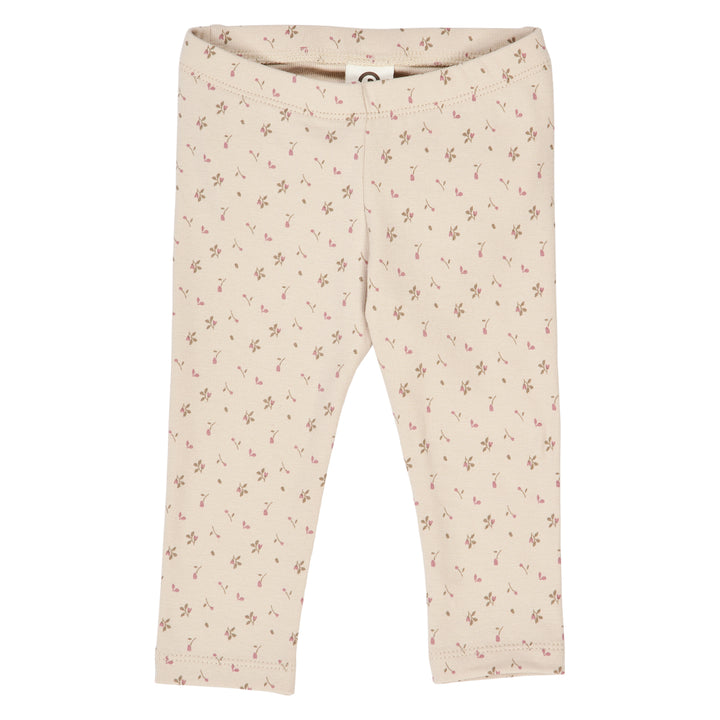 müsli ASTER rib leggings med flæser Leggings Oak/ Nostalgia rose/ Beige 690000251