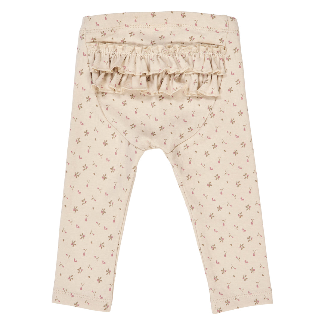 müsli ASTER rib leggings med flæser Leggings Oak/ Nostalgia rose/ Beige 690000251