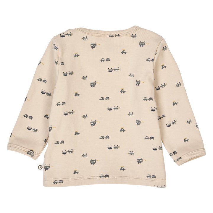 müsli AUTO rib bluse med biler Langærmet bluse Oak/ Moss/ Stormy blue 690000262