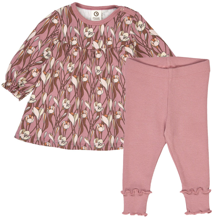 müsli AUTUMN kjole & leggings sæt Bodystockings Nostalgia rose/ Root/ Oak 690000272