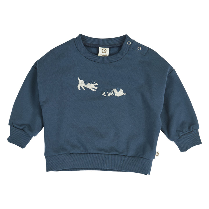 müsli BFF sweattrøje med hundehvalpe Langærmet bluse Navy 019403101