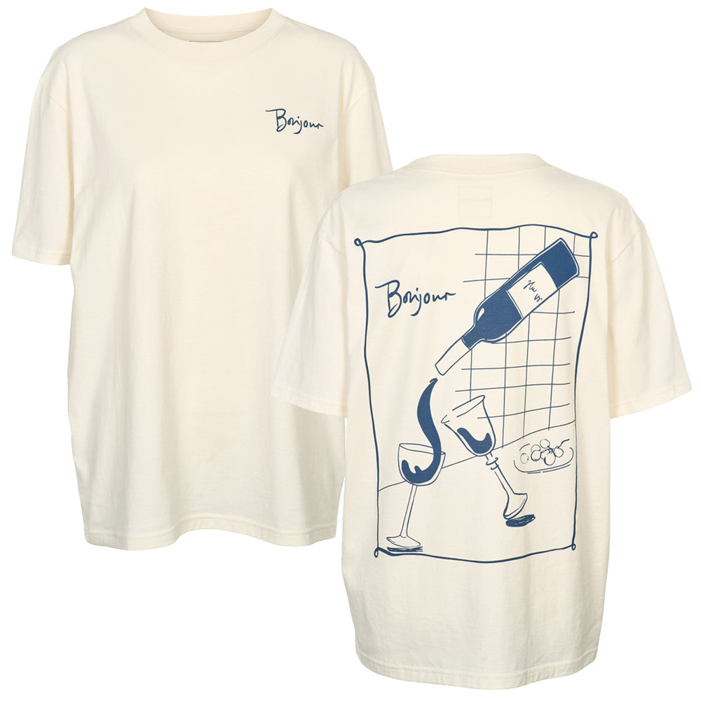 Conservandum BONJOUR printet T-shirt T-shirt Tofu 011480102