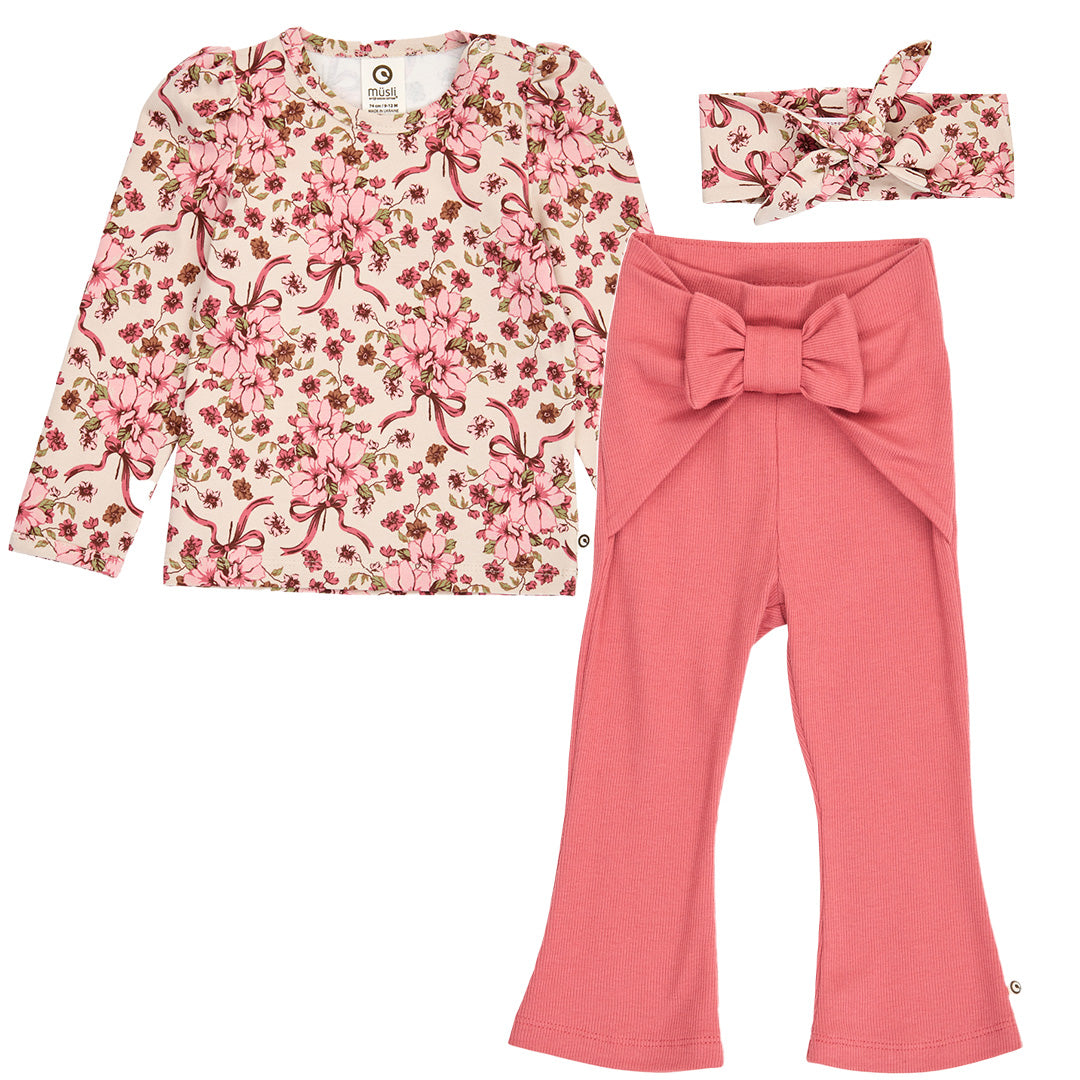 müsli BOUQUET bluse, bukser & hårbånd sæt Langærmet bluse Oak/ Blush/ Baroque rose 690000330