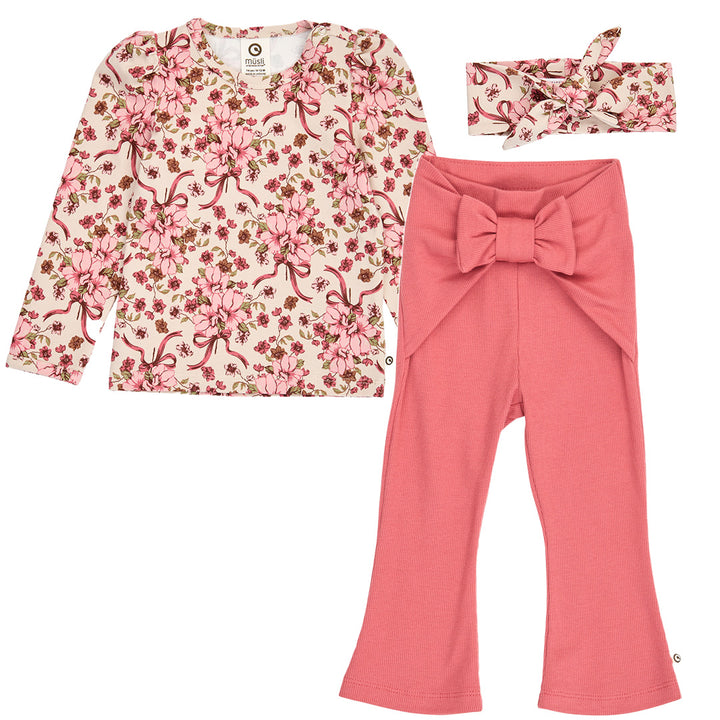müsli BOUQUET bluse, bukser & hårbånd sæt Langærmet bluse Oak/ Blush/ Baroque rose 690000330