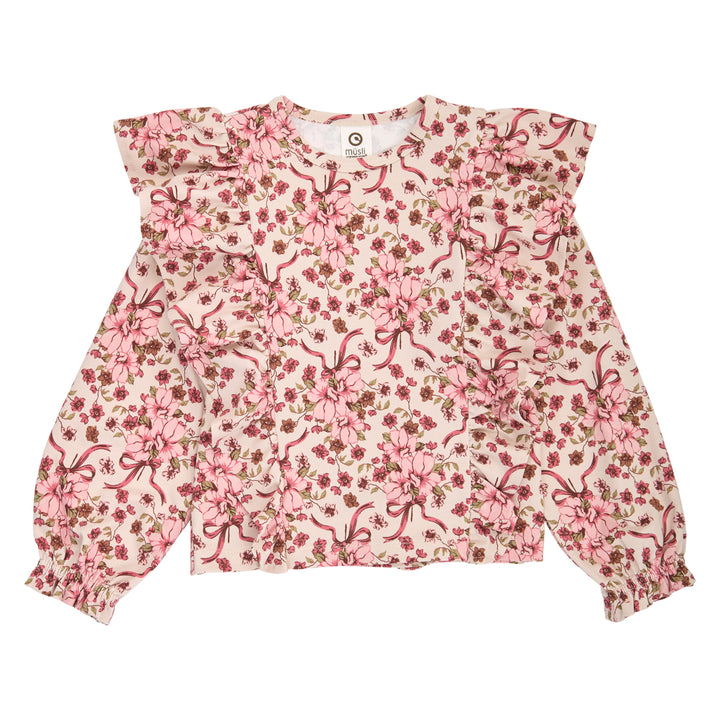 müsli BOUQUET bluse med flæse Langærmet bluse Oak/ Blush/ Baroque rose 690000330