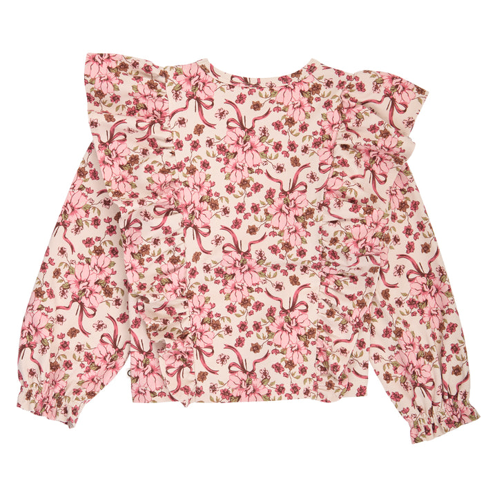 müsli BOUQUET bluse med flæse Langærmet bluse Oak/ Blush/ Baroque rose 690000330