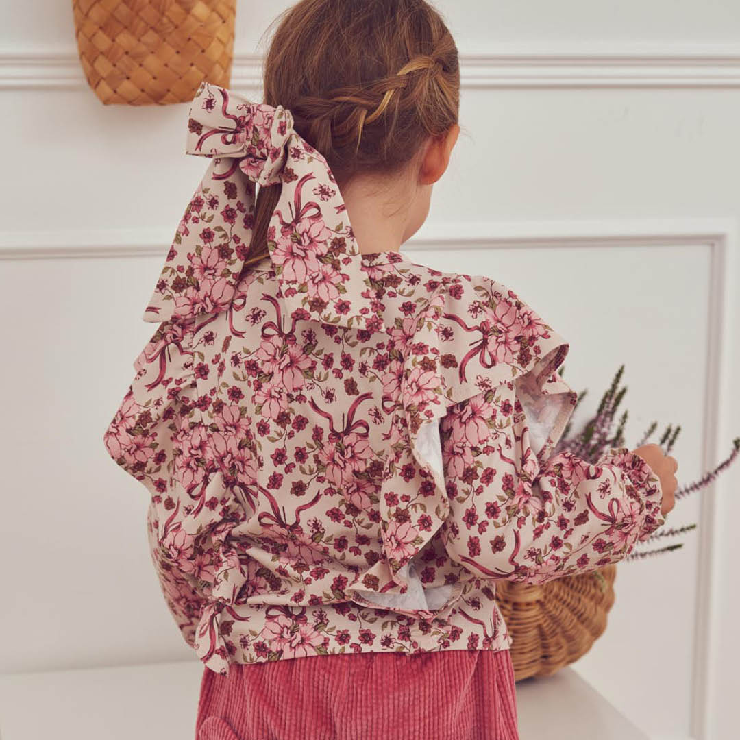 müsli BOUQUET bluse med flæse Langærmet bluse Oak/ Blush/ Baroque rose 690000330