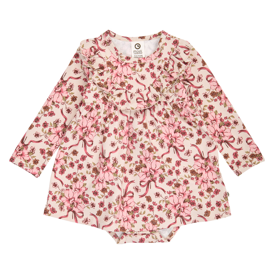 müsli BOUQUET body kjole med flæse Kjoler Oak/ Blush/ Baroque rose 690000330