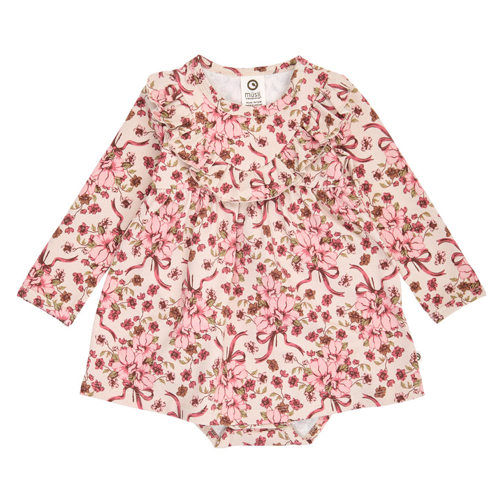 müsli BOUQUET body kjole med flæse Kjoler Oak/ Blush/ Baroque rose 690000330
