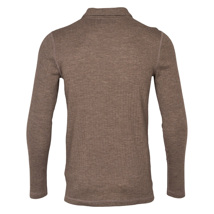 Conservandum Bluse med krave i merinould T-shirt Walnut melange 821000012