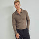 Conservandum Bluse med krave i merinould T-shirt Walnut melange 821000012
