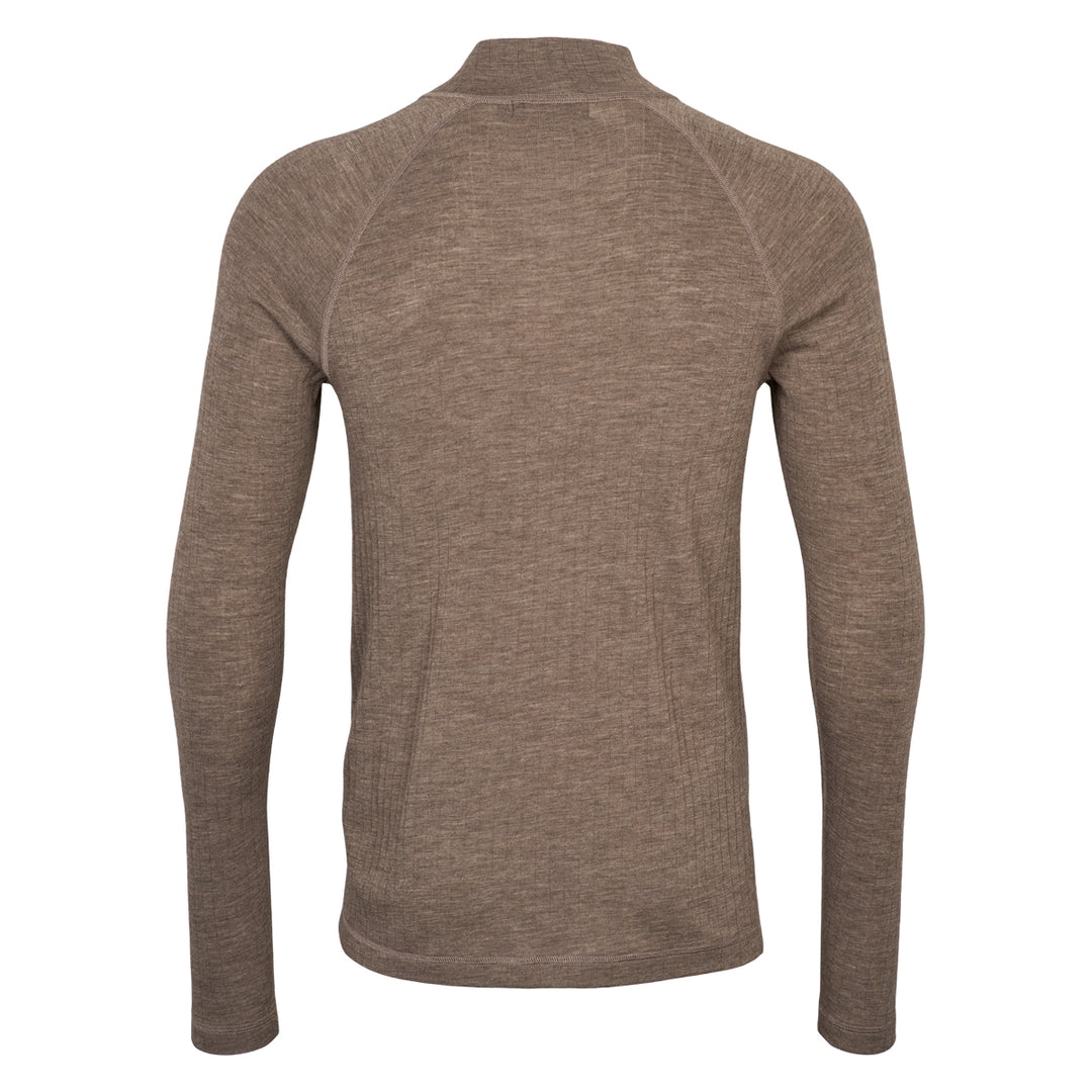 Conservandum Bluse med lynlås i merinould T-shirt Walnut melange 821000012