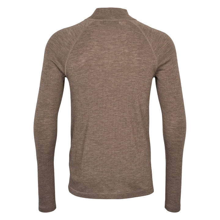 Conservandum Bluse med lynlås i merinould T-shirt Walnut melange 821000012