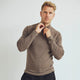 Conservandum Bluse med lynlås i merinould T-shirt Walnut melange 821000012