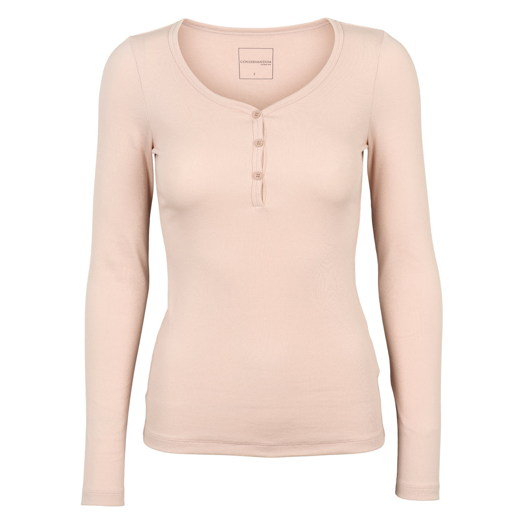 Conservandum CALM RIB bluse med knapper T-shirt Nightingale 014380306