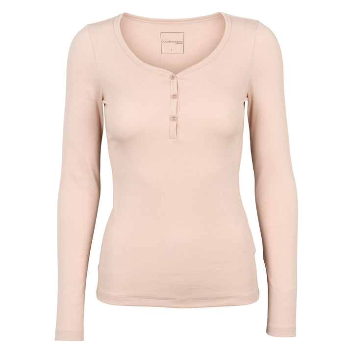 Conservandum CALM RIB bluse med knapper T-shirt Nightingale 014380306