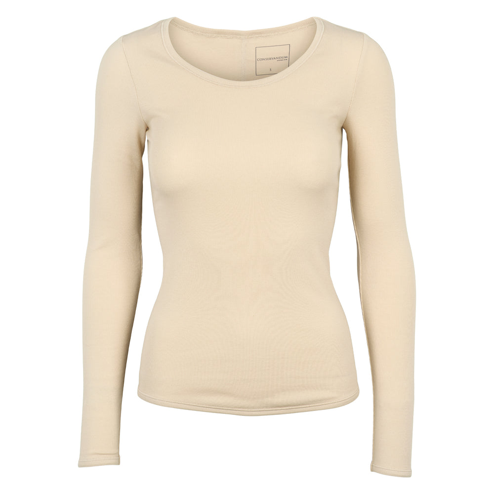 Conservandum CALM RIB langærmet bluse T-shirt Oak 013040001