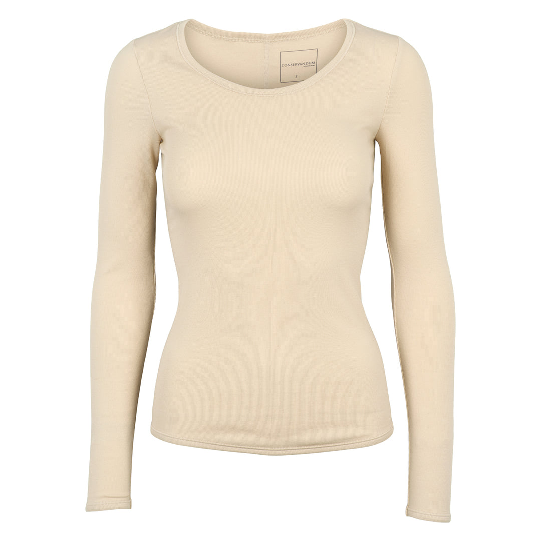 Conservandum CALM RIB langærmet bluse T-shirt Oak 013040001