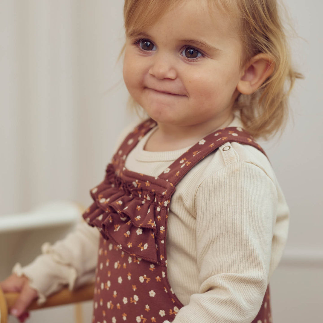 müsli CEDAR blomsterprintede overalls Bodystockings Root/ Oak/ Clay 690000265