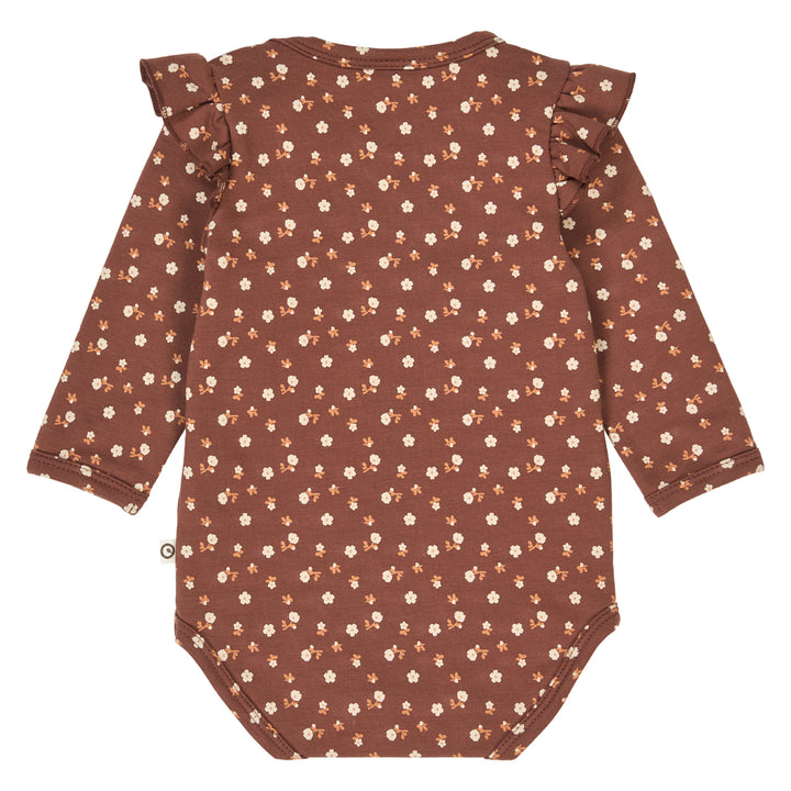 müsli CEDAR blomsterprintet body med flæser Bodystockings Root/ Oak/ Clay 690000265