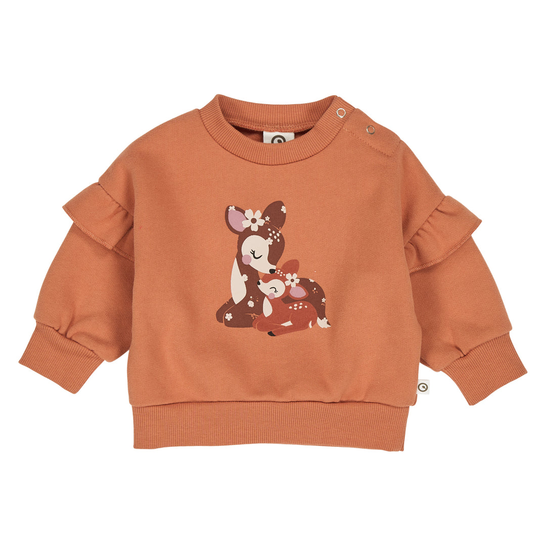 müsli CEDAR sweattrøje med et rådyr Langærmet bluse Clay 016142901