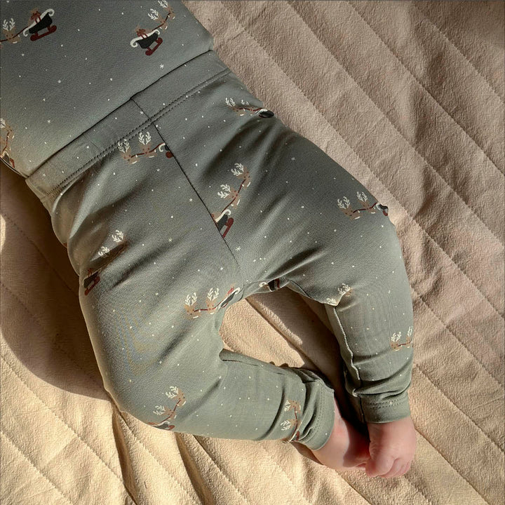müsli CHRISTMAS leggings med juleprint Leggings Shadow/ Deep green/ Balsam cream 690000316