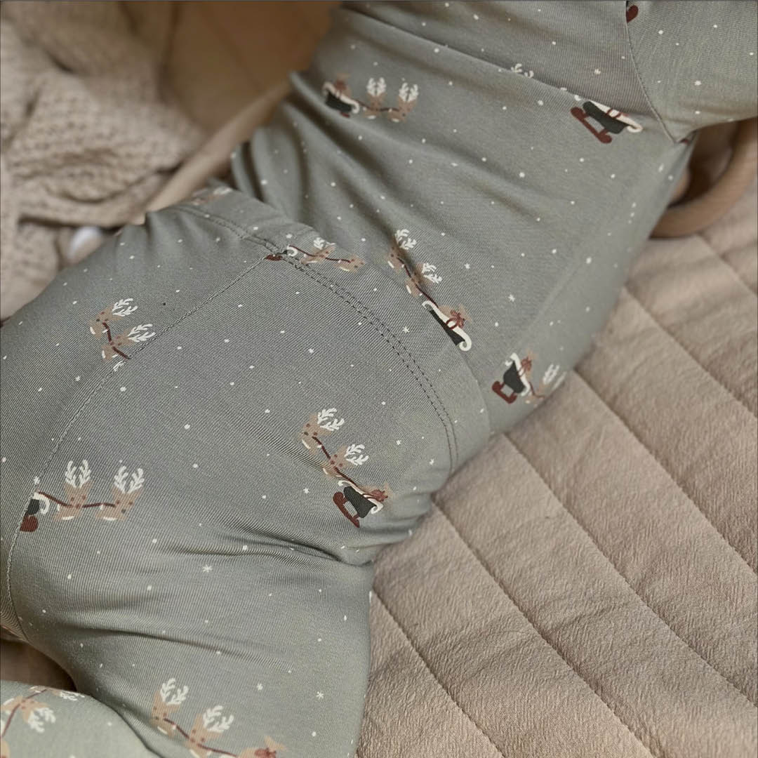 müsli CHRISTMAS leggings med juleprint Leggings Shadow/ Deep green/ Balsam cream 690000316