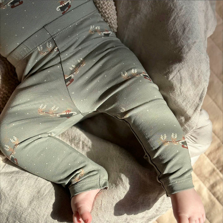 müsli CHRISTMAS leggings med juleprint Leggings Shadow/ Deep green/ Balsam cream 690000316