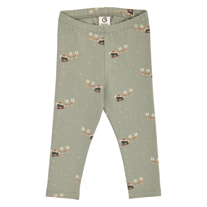 müsli CHRISTMAS leggings med juleprint Leggings Shadow/ Deep green/ Balsam cream 690000316