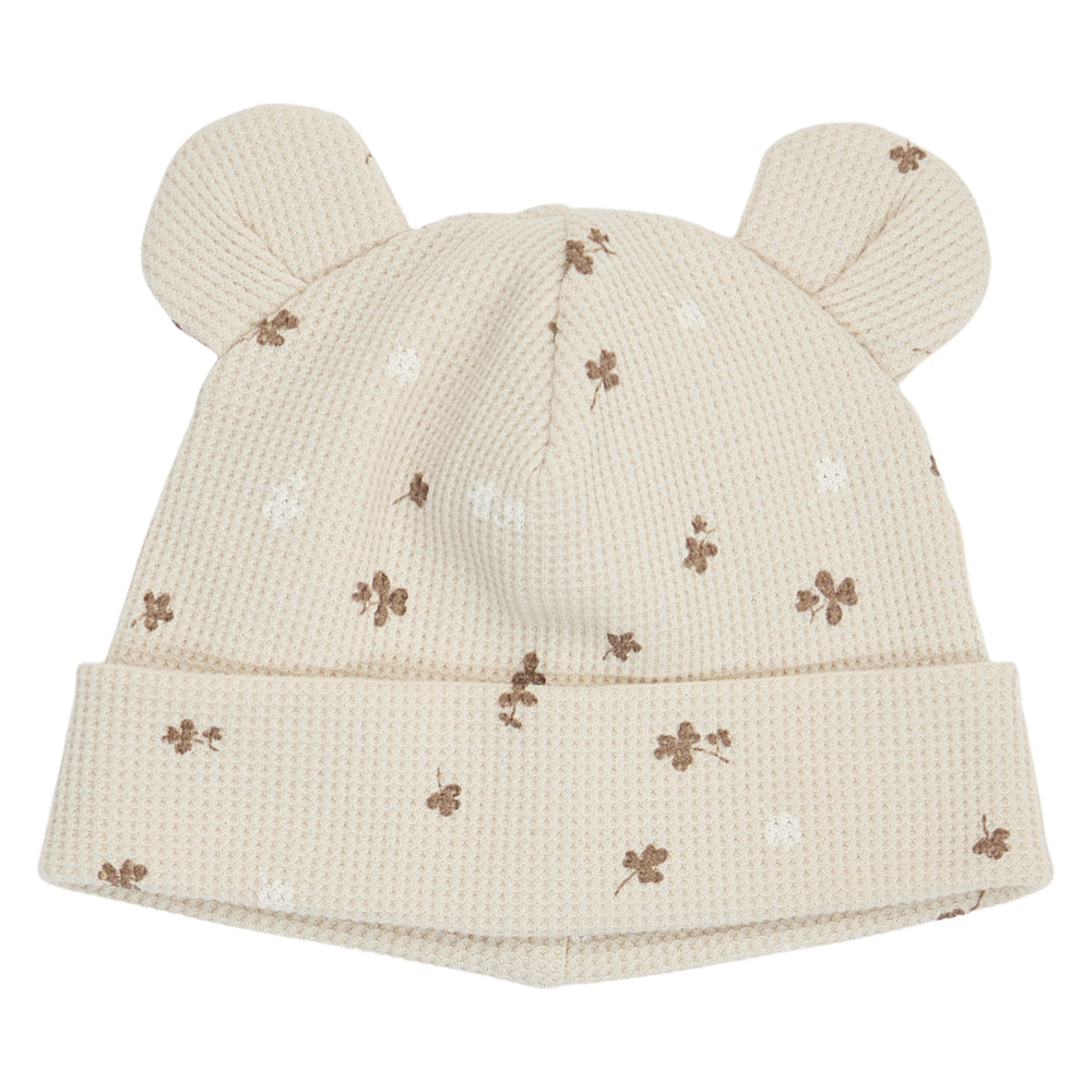 müsli CLOVER waffle hat med ører Huer Oat/ Balsam cream/ Walnut 690000344
