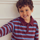 müsli CLUBHOUSE stribet polo Langærmet bluse Russet/ Azure blue/ Tofu 690000302