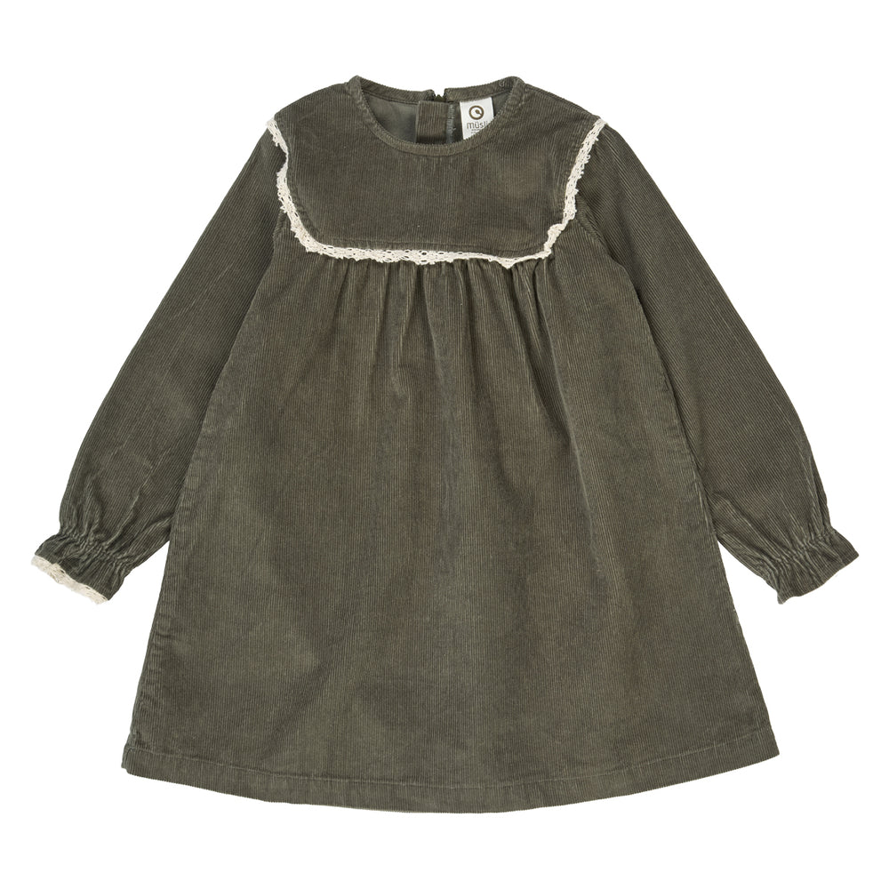 müsli CORDUROY kjole i fløjl Kjoler Deep green 019040401