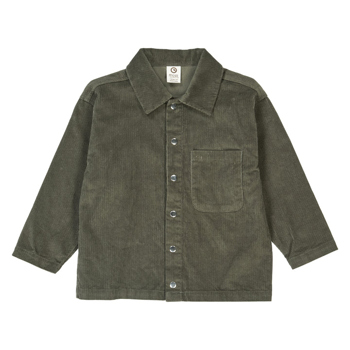 müsli CORDUROY skjorte i fløjl Langærmet bluse Deep green 019040401