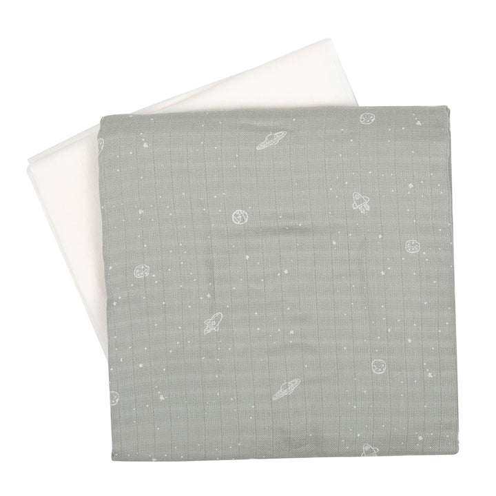 müsli COSMOS muslin svøb 2-pak Pusleting Mineral green/ Balsam cream 690000365