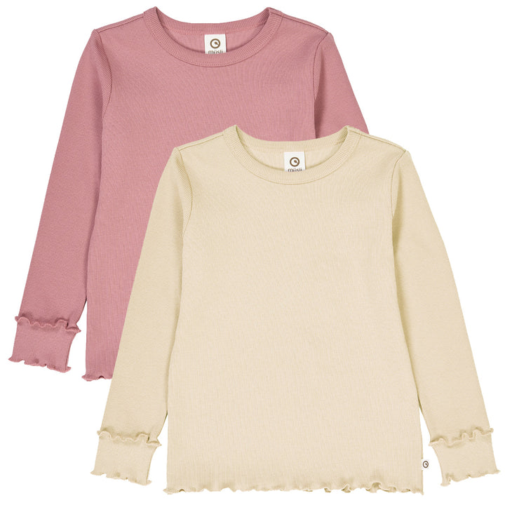 müsli COZY ME RIB deco bluse 2-pak Langærmet bluse Oak/ Nostalgia Rose 690000290
