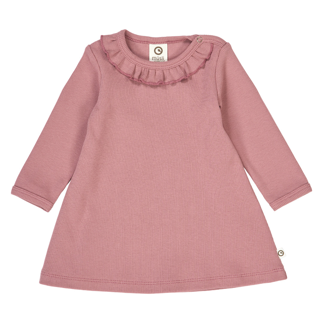 müsli COZY ME RIB kjole med flæsekrave Kjoler Nostalgia Rose 017151200