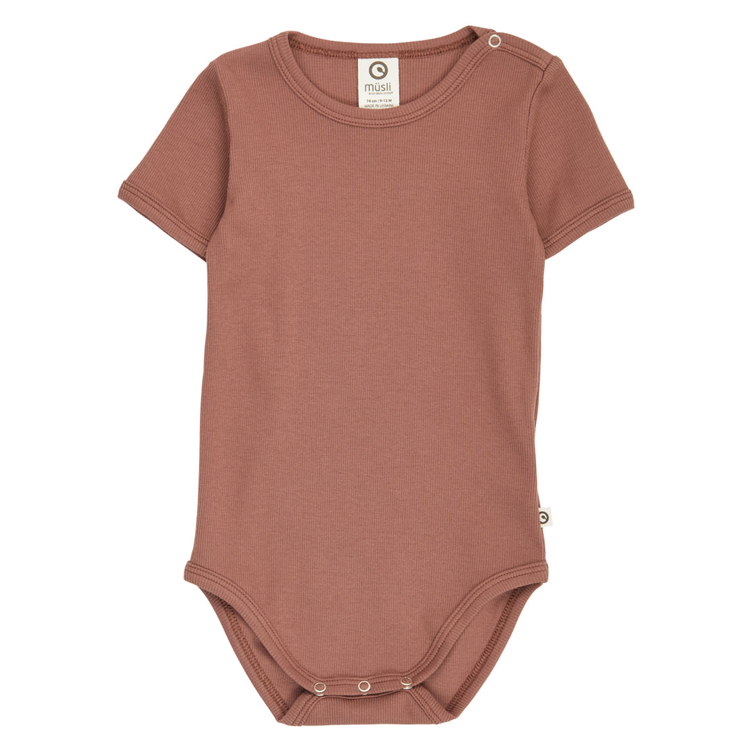 müsli COZY ME RIB kortærmet body Bodystockings Pecan 018142101